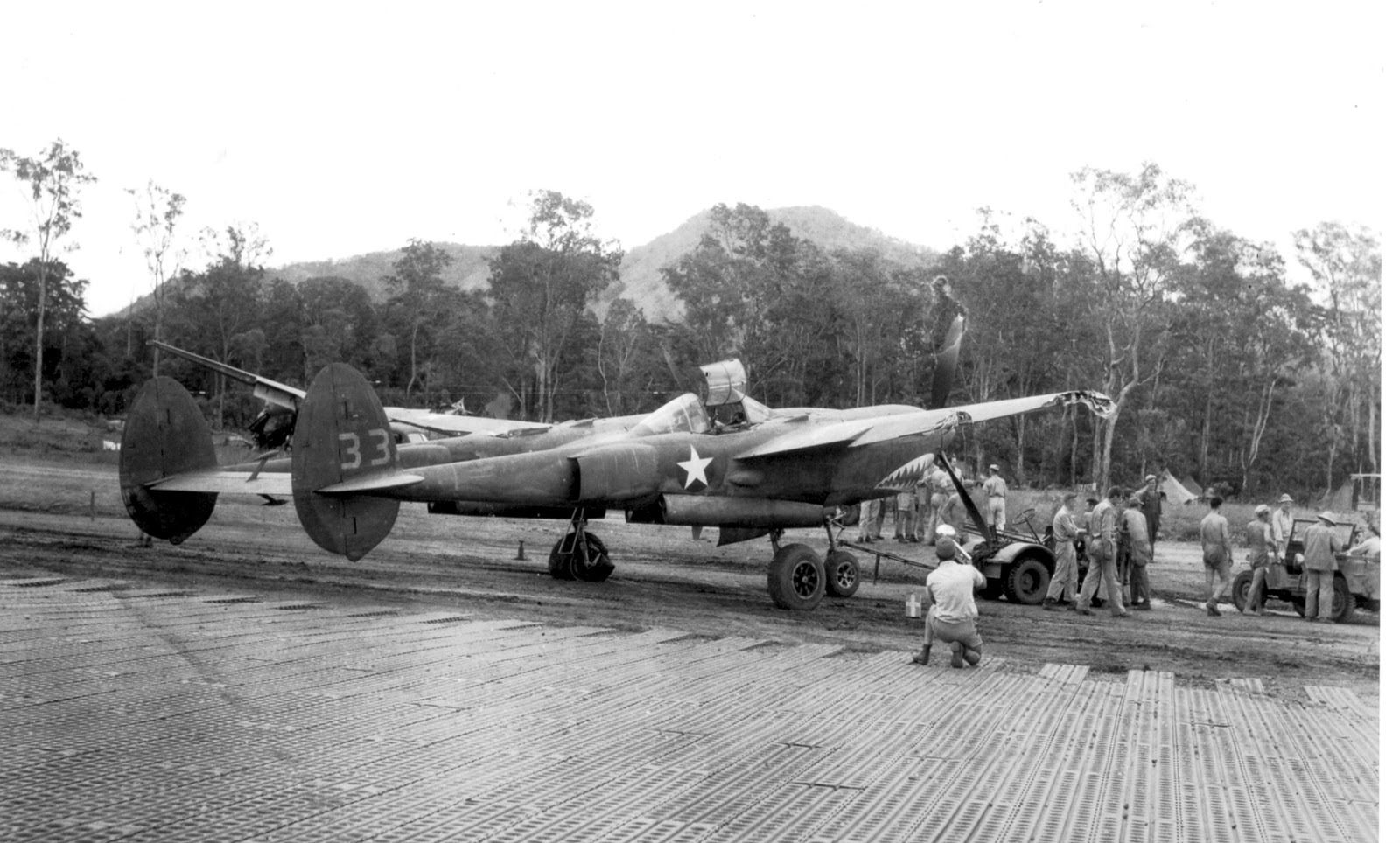 Spark's damaged P-38