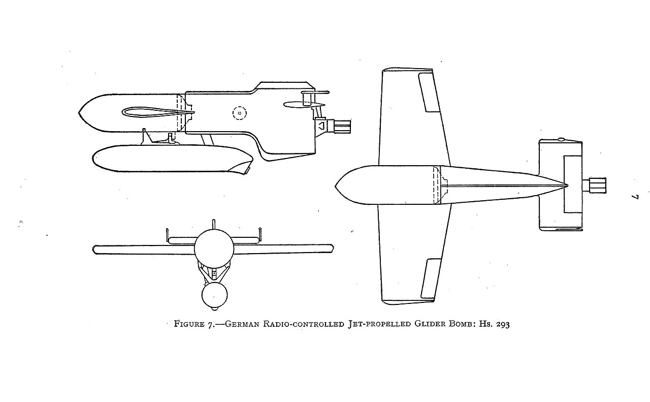 Drawing of HS 293 glider bomb