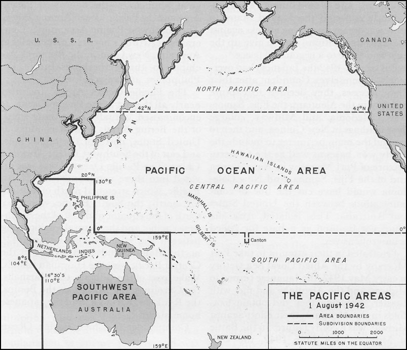 Map of the Central Pacific Theater during World War II