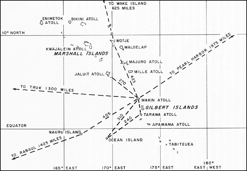 Map of the Gilberts and Marshalls Islands