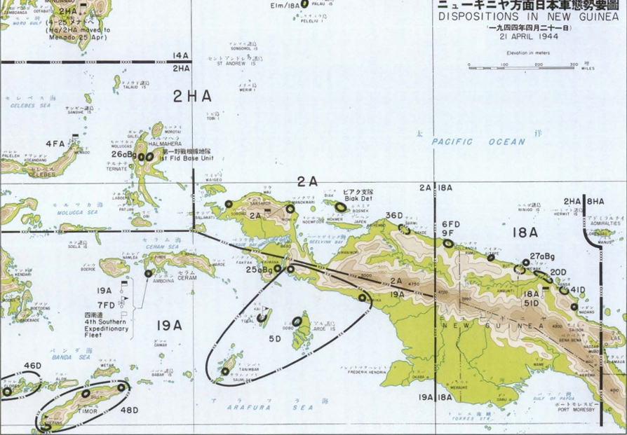 Map of New Guinea 1944